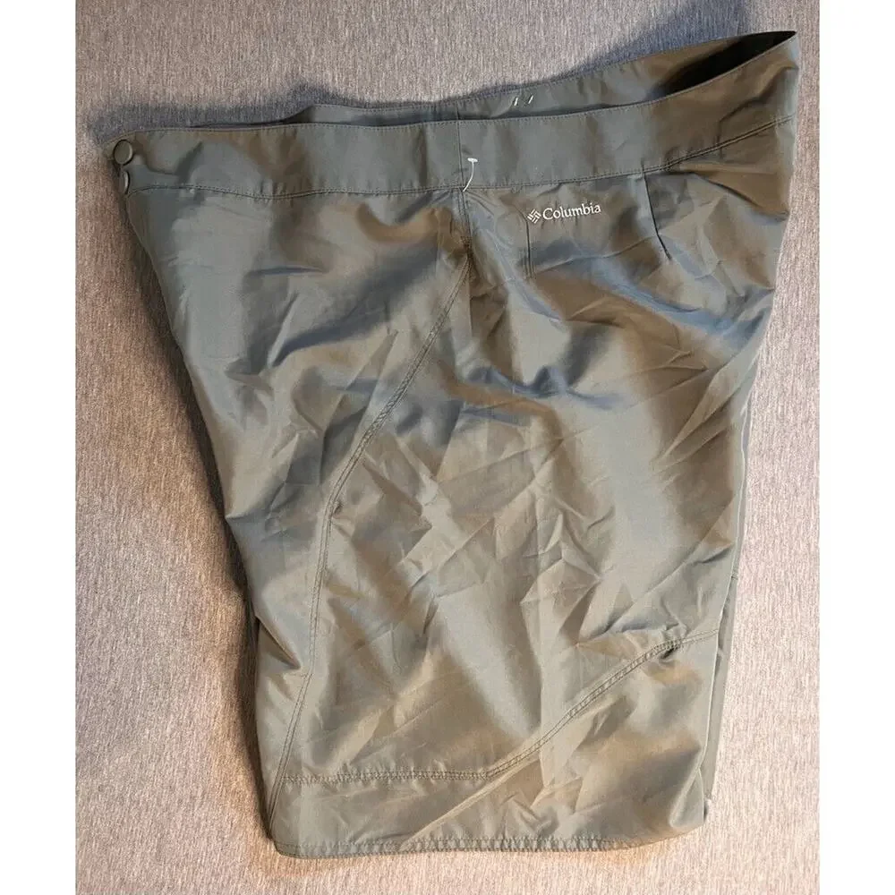 Columbia Mens Omni Shade Casual Shorts Gray Flat Front Pockets Zipper Active 40
